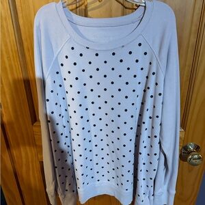 Eddie Bauer Lavender/Light Pink - Black Polka Dot Sweatshirt